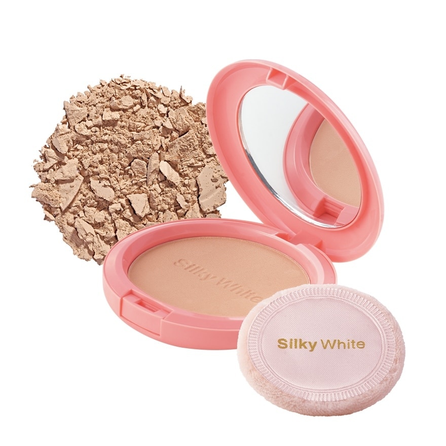 White Pressed Powder Peach Glow