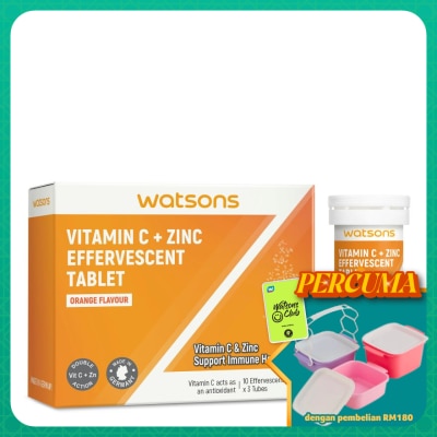 WATSONS - Effervescent Vitamin C + Zinc  3 x 10's