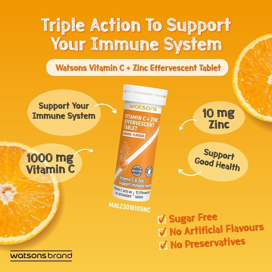 Effervescent Vitamin C + Zinc  6 x 10's