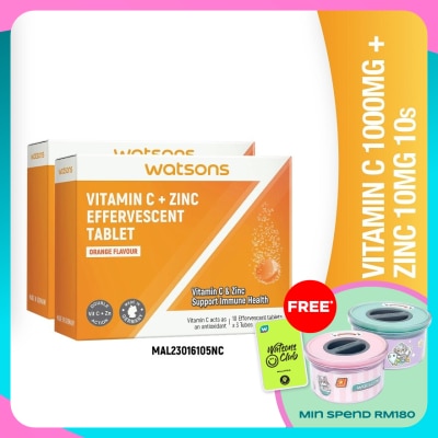 WATSONS Effervescent Vitamin C + Zinc  6 x 10's