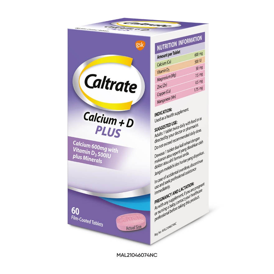600 Plus Calcium with Vitamin D & Minerals 60s image