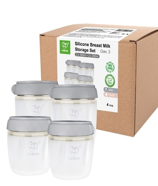 Gen 3 Silicone Storage Container Set of 4 - Grey