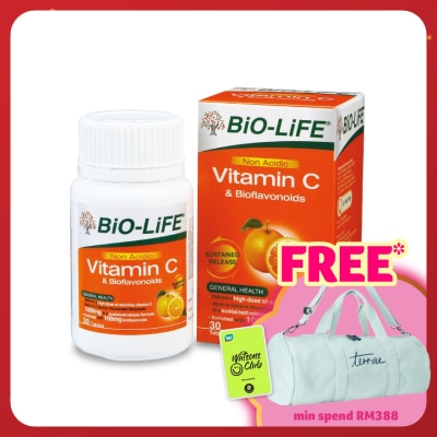 BIO-LIFE Non Acidic Vitamin C & Bioflavonoids 30's