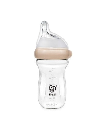 HAAKAA Generation 3 Glass Baby Bottle 160ml (6M+) - Peach