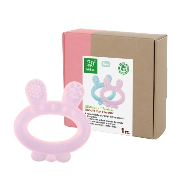 Rabbit Silicone Teether - Pink