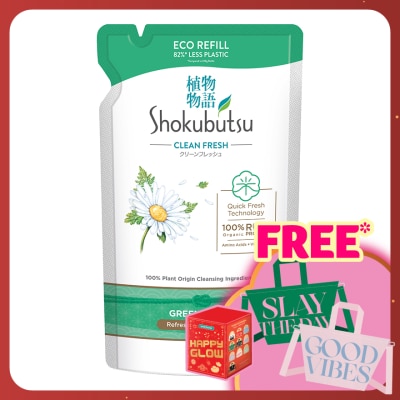 SHOKUBUTSU Body Wash Green Freshness Refill 500g