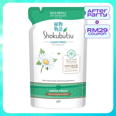 SHOKUBUTSU Body Wash Green Freshness Refill 500g