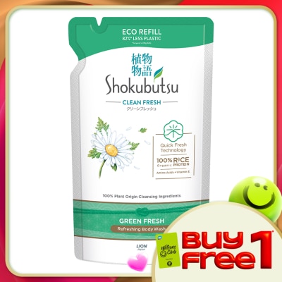 SHOKUBUTSU - Body Wash Green Freshness Refill 500g