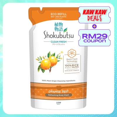 SHOKUBUTSU Body Wash Orange Peel Refill 500g
