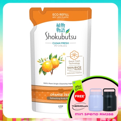 SHOKUBUTSU - Body Wash Orange Peel Refill 500g