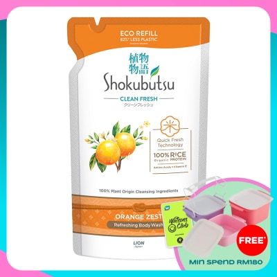 SHOKUBUTSU Body Wash Orange Peel Refill 500g