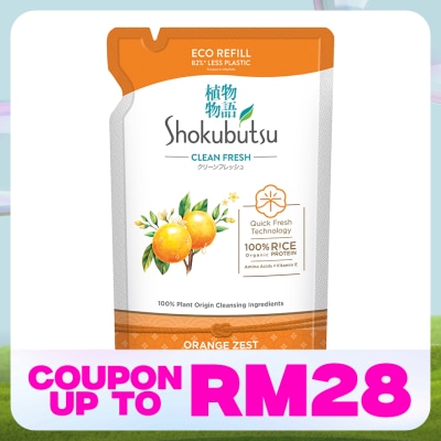 SHOKUBUTSU Body Wash Orange Peel Refill 500g