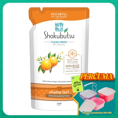 SHOKUBUTSU - Body Wash Orange Peel Refill 500g