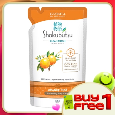 SHOKUBUTSU - Body Wash Orange Peel Refill 500g