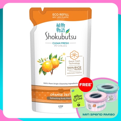 SHOKUBUTSU Body Wash Orange Peel Refill 500g