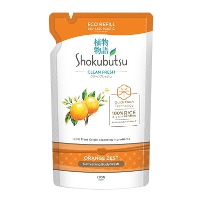 SHOKUBUTSU Body Wash Orange Peel Refill 500g