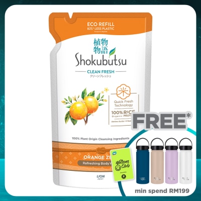 SHOKUBUTSU Body Wash Orange Peel Refill 500g