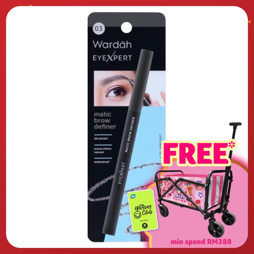 WARDAH EyeXpert Matic Brow Definer 03 Dark Grey 0.25g