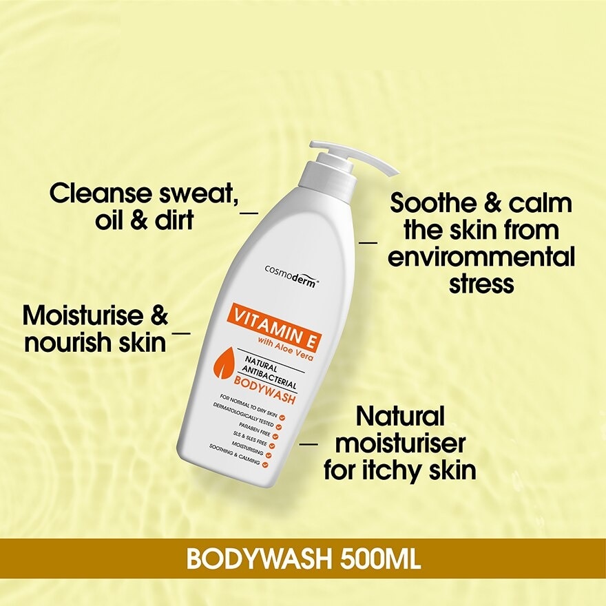 Vitamin E Natural Antibacterial Body Wash 500ml