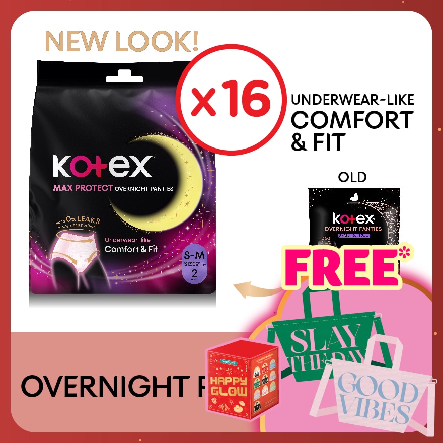 Overnight Panties S-M (2s x 16 Packs) - Period Panties with 360⁰ Anti-Leakage Protection Disposable