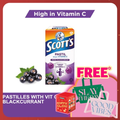 SCOTT'S Vitamin C Pastilles Blackcurrant 50S For Kids