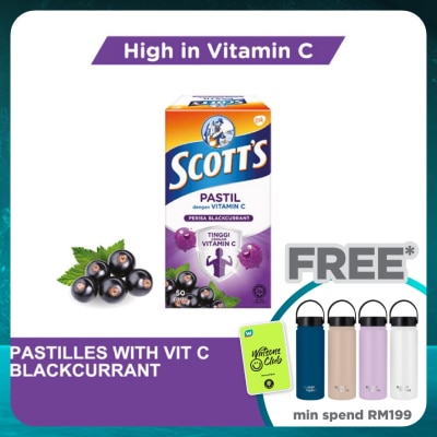 SCOTT'S Vitamin C Pastilles Blackcurrant 50S For Kids