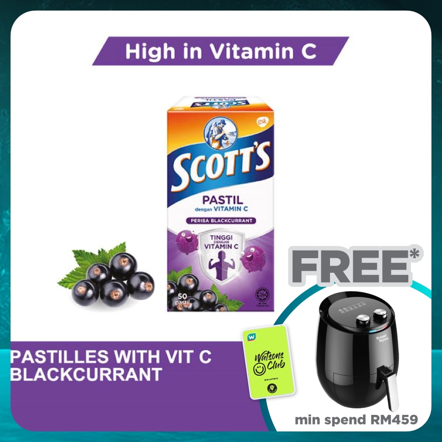 Vitamin C Pastilles Blackcurrant 50S For Kids