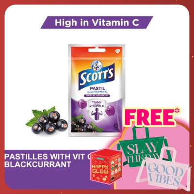 SCOTT'S Vitamin C Pastilles Blackcurrant 15S For Kids