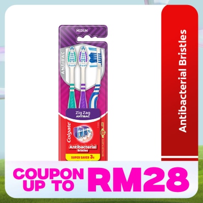 COLGATE Colgate ZigZag Toothbrush Valuepack 3s (Medium)