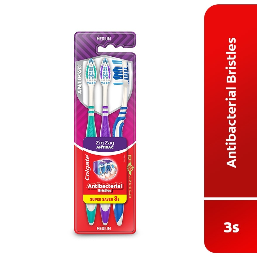 Colgate ZigZag Toothbrush Valuepack 3s (Medium)