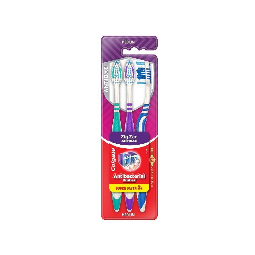 Colgate ZigZag Toothbrush Valuepack 3s (Medium)