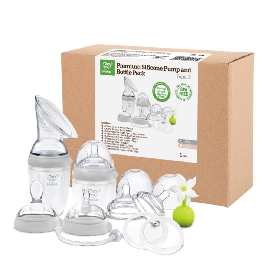 Gen 3 Premium Silicone Pump and Bottle Pack (Gray)