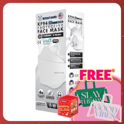 VIRCAST MEDIC KF94 Protective Face Mask White Color 20's