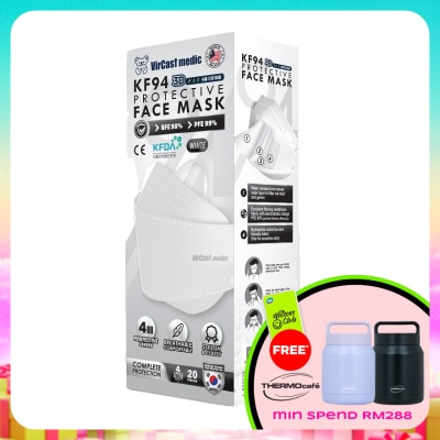 VIRCAST MEDIC - KF94 Protective Face Mask White Color 20's