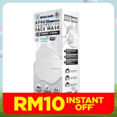 VIRCAST MEDIC KF94 Protective Face Mask White Color 20's