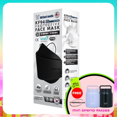 VIRCAST MEDIC - KF94 Protective Face Mask Black Color 20's