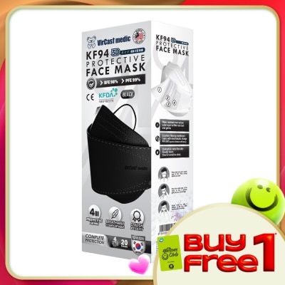 VIRCAST MEDIC - KF94 Protective Face Mask Black Color 20's