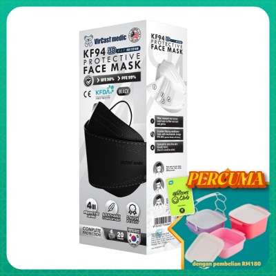 VIRCAST MEDIC - KF94 Protective Face Mask Black Color 20's