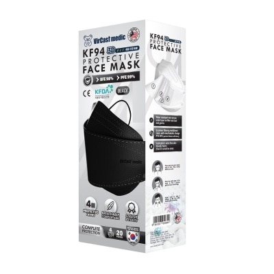 VIRCAST MEDIC KF94 Protective Face Mask Black Color 20's