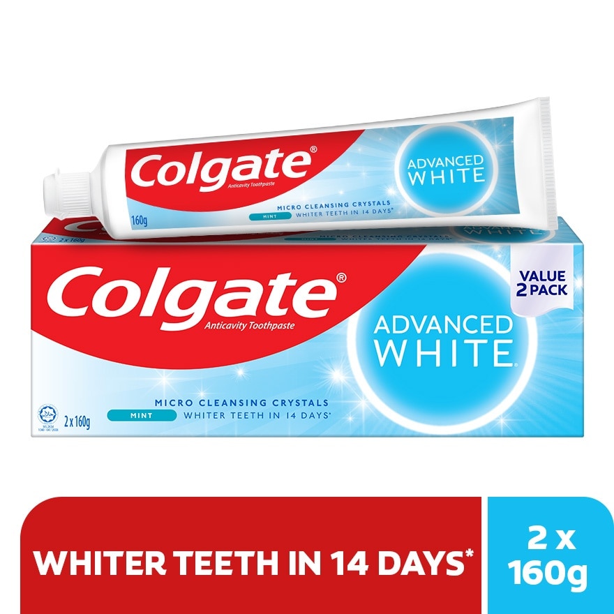 Colgate Advanced White Toothpaste 2x160g Valuepack