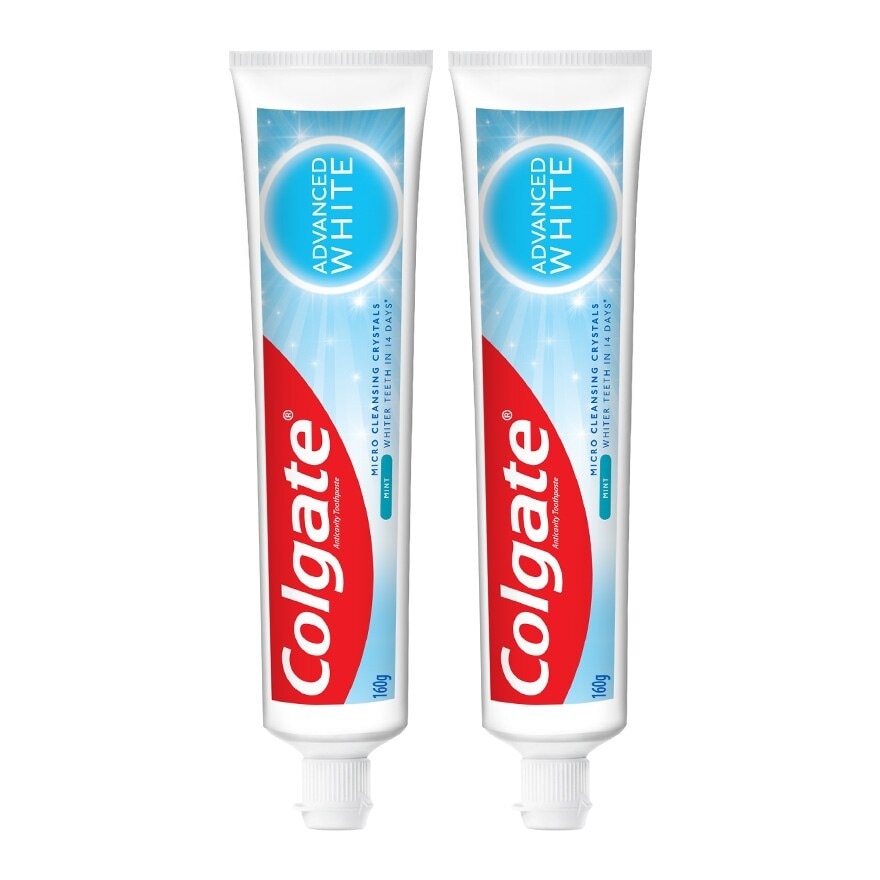 Colgate Advanced White Whitening Toothpaste 2x160g Valuepack