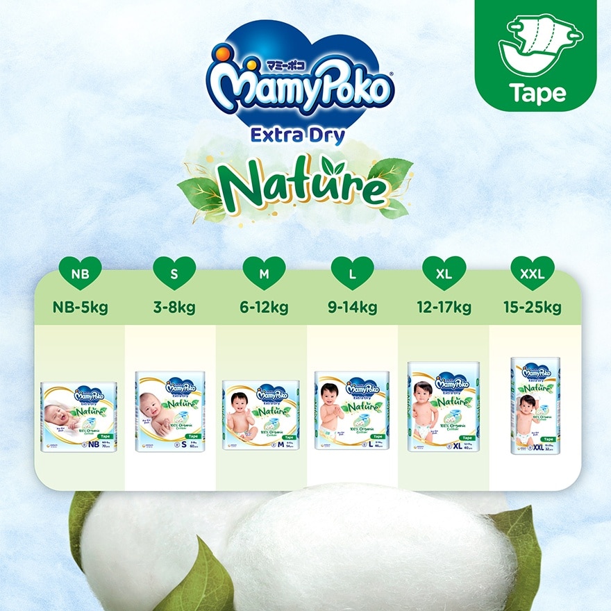 Baby Diapers Extra Dry Nature Tape M 34s