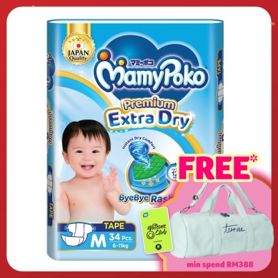 MAMYPOKO Baby Diapers Extra Dry Tape M 34s