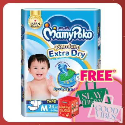 MAMYPOKO Baby Diapers Extra Dry Tape M 34s