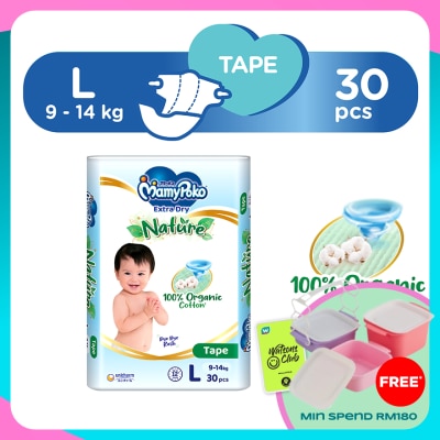 MAMYPOKO Baby Diapers Extra Dry Tape L 30s
