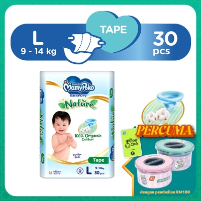 MAMYPOKO Baby Diapers Extra Dry Tape L 30s