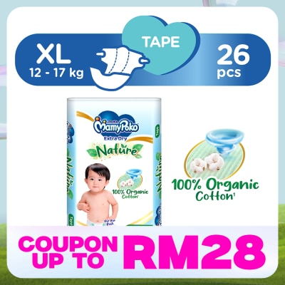 MAMYPOKO Baby Diapers Extra Dry Tape Xl 26s