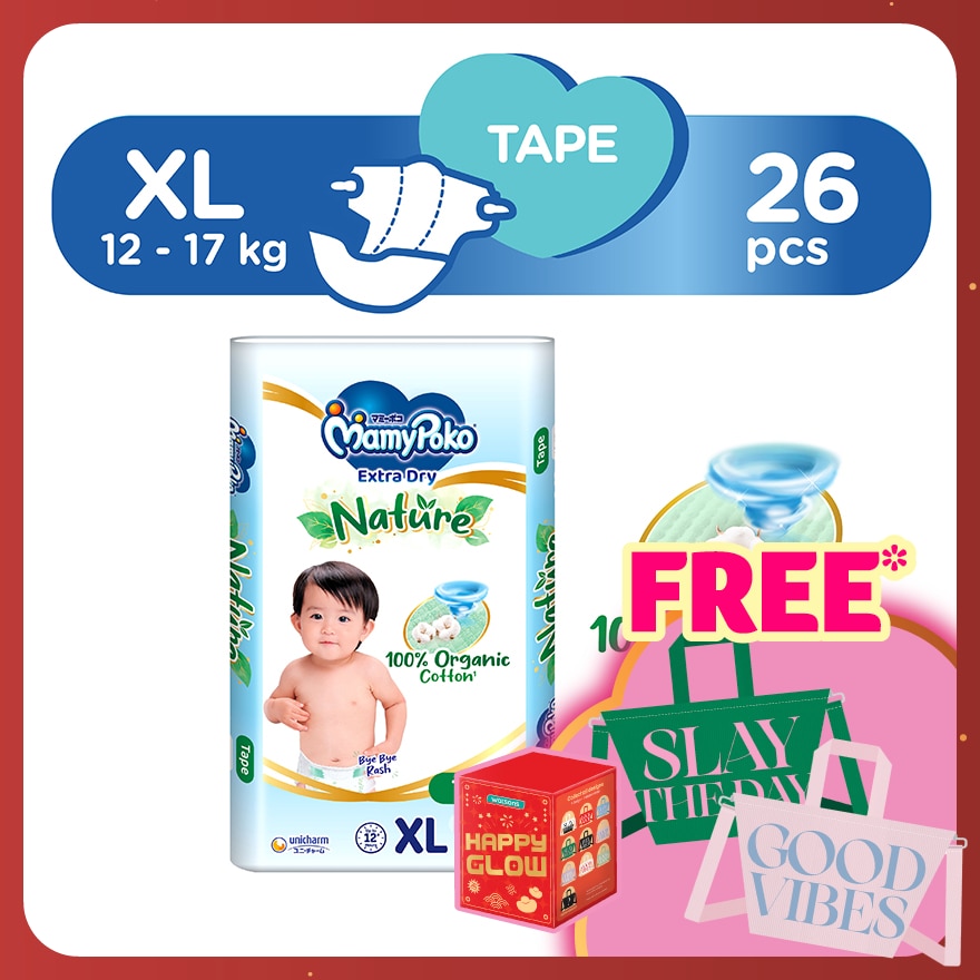 Baby Diapers Extra Dry Tape Xl 26s