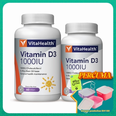 VITAHEALTH - Vitamin D3 1000IU 60s+30s