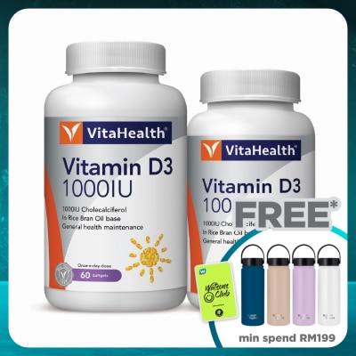 VITAHEALTH Vitamin D3 1000IU 60s+30s